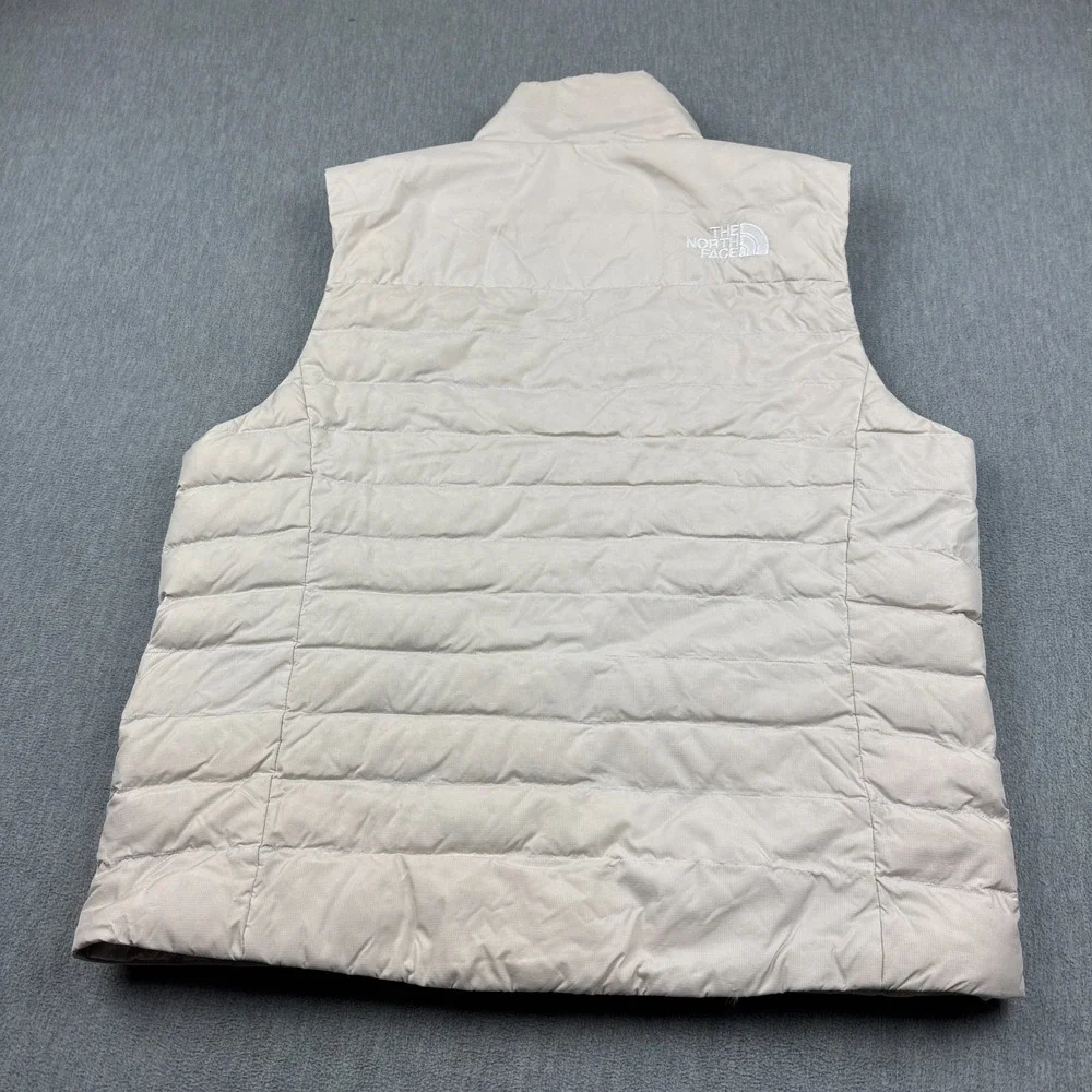 The North Face Vest Mens Large Beige Puffer 550‎ Goose Down Full Zip Quilted